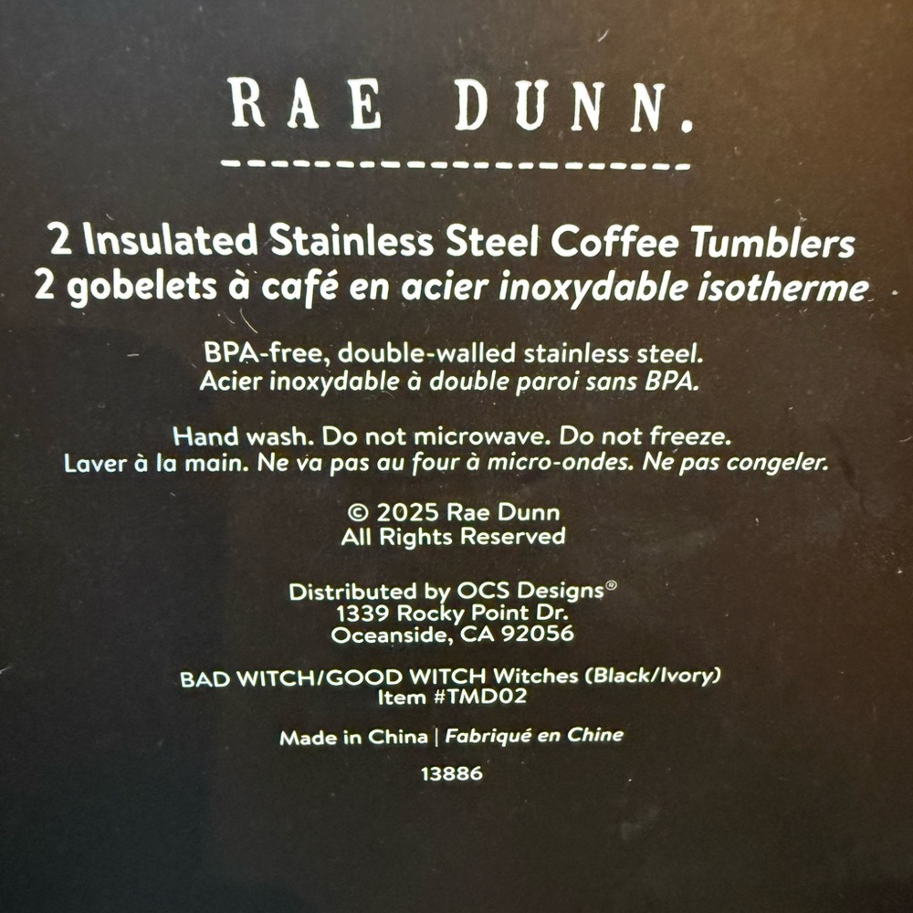🖤🧙🧙♀️ Rae Dunn ‘Bad Witch Good Witch’ Coffee Tumbler Gift Set NWT - Picture 8 of 9